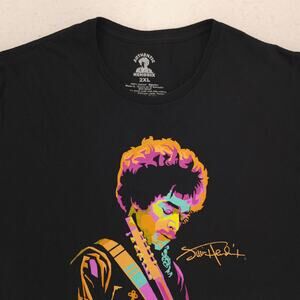Jimi Hendrix Band Crew Neck Short Sleeve Graphic T Shirt Mens Size 2XL Black